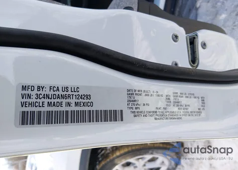 2024 Jeep Compass Sport 4X4 z USA, uszkodzony, nr VIN 3C4NJDAN6RT124293